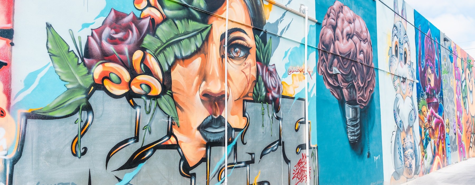 a wall with graffiti