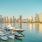 a group of boats in a harbor